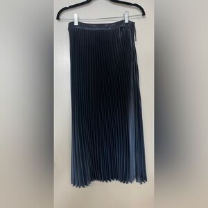 Reiss Midnight Blue Pleated A-Line Skirt